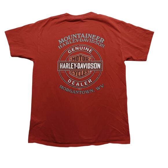 Harley Davidson T-Shirt M Morgantown WV Red Motorcycle - Picture 1 of 6